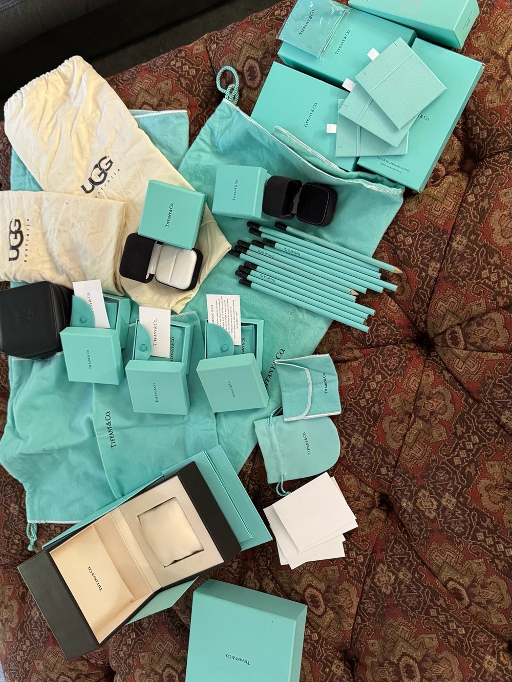 Tiffany dust Bags, watch boxes etc.